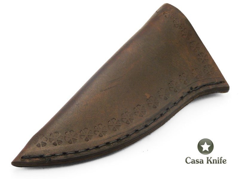 Sabre faca para correar em aço 1080 oxidado com empunhadura em chifre de cervo esculpido 29 cm