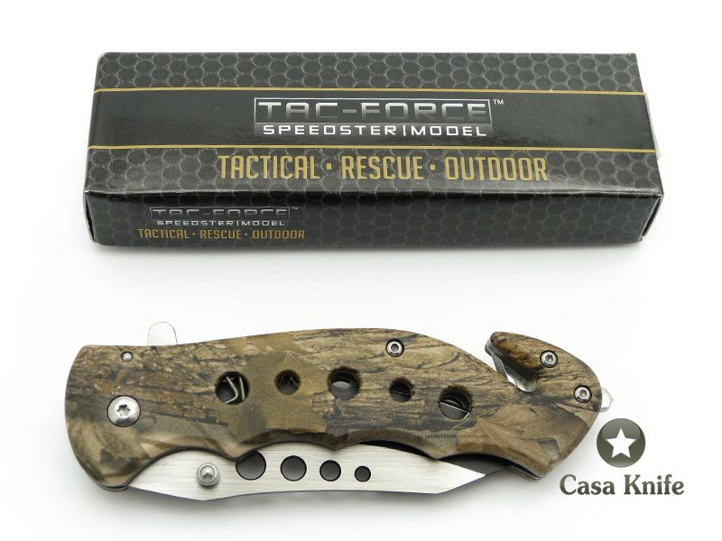 Tac-Force canivete em aço inoxidável com empunhadura em resina 22 cm